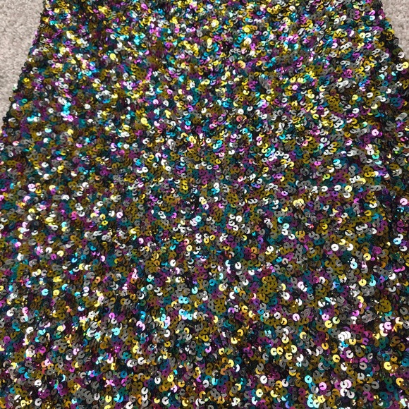 New Sweet Lemon Womens Multicolor Sequin Long Sleeve Mini Dress NWT Size L - Picture 4 of 9